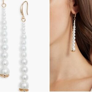 Open Edit Faux Pearl Linear Drop Earrings From Nordstrom NWT